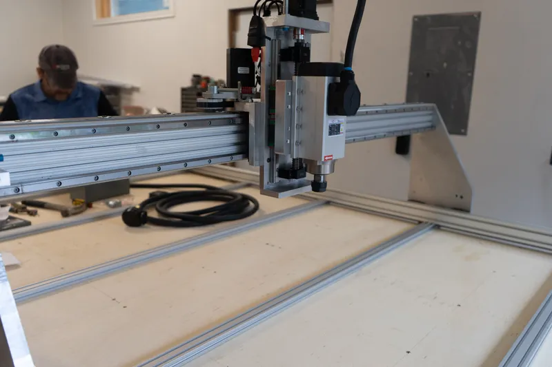 Custom-built CNC machine in the shop